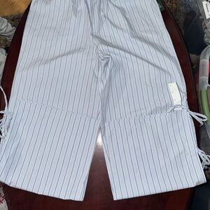 Wild Fable Light Blue and White Striped Trousers